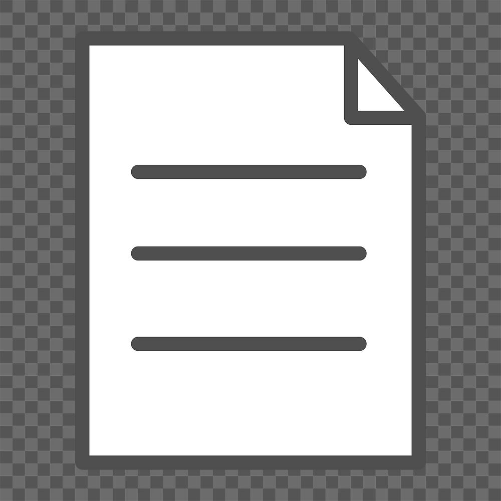 Business document icon png,  transparent background 