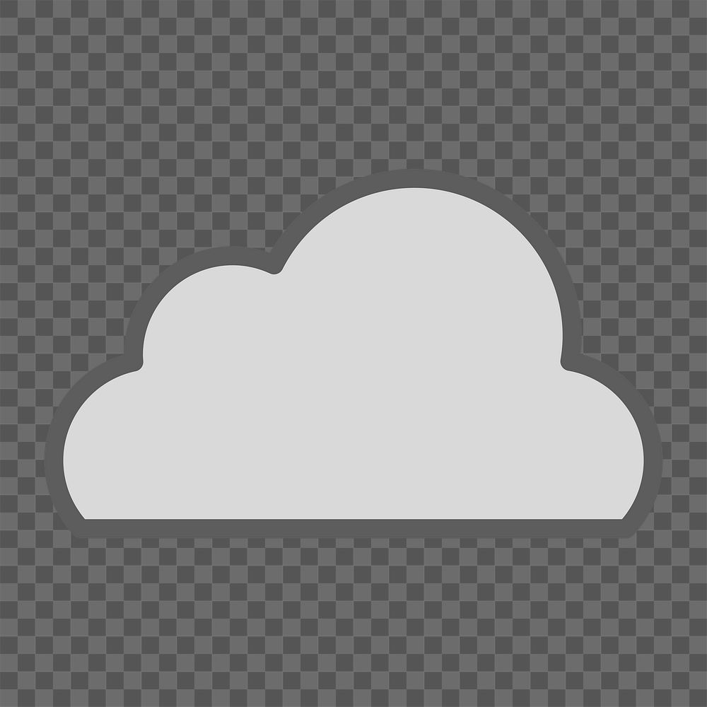Gray cloud icon png, weather forecast Illustration on  transparent background 