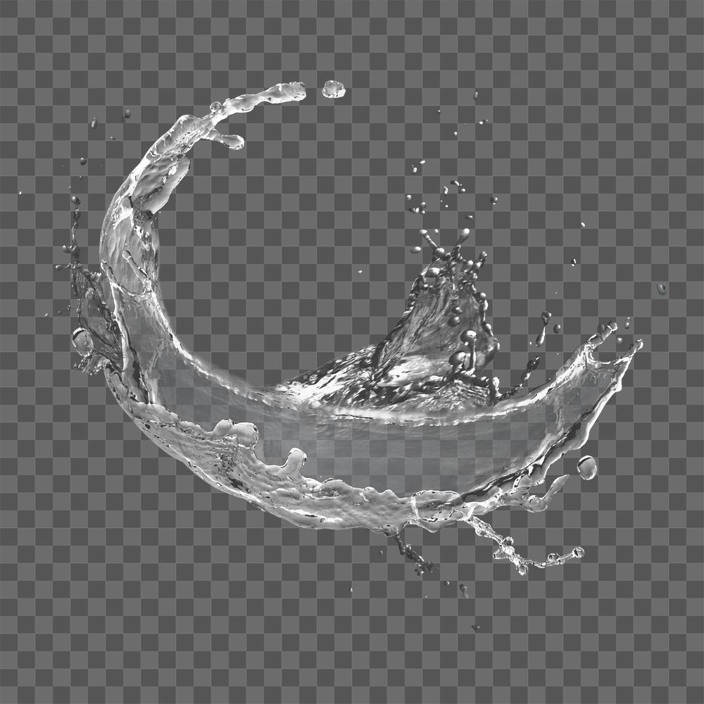 PNG grey splash, collage element, transparent background