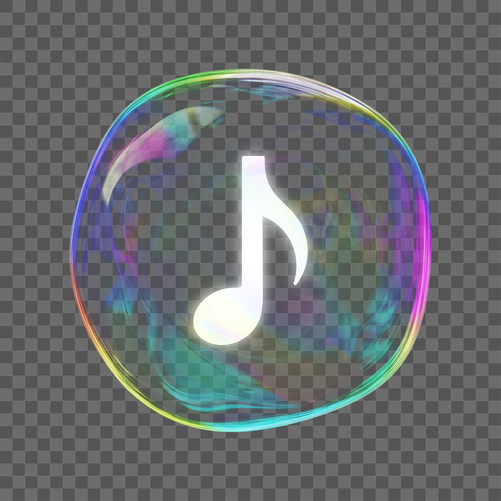 Music note png bubble, transparent background