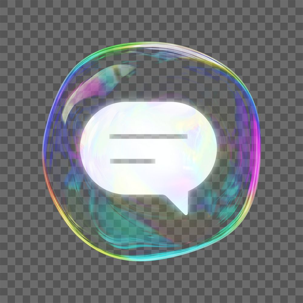 Speech bubble png message remix, transparent background