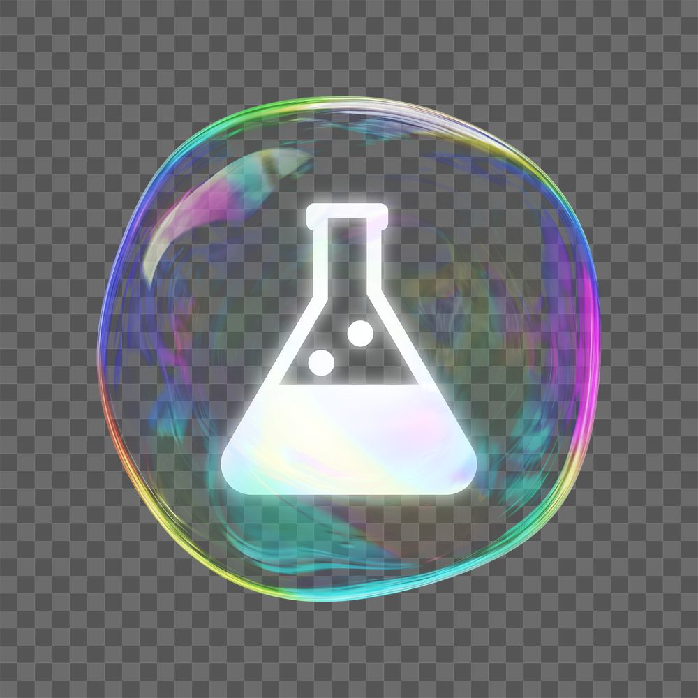 Bubble flask png, transparent background