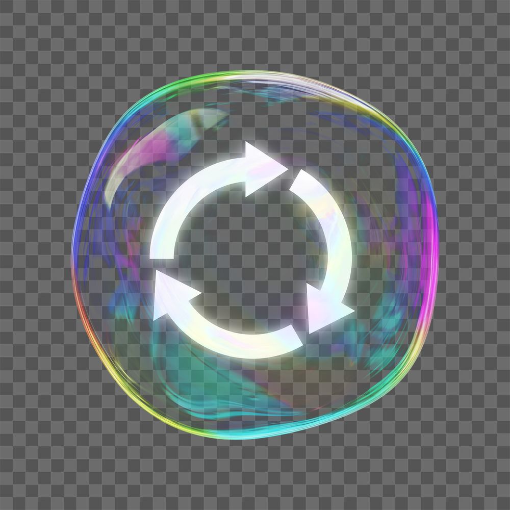 Recycle bubble png element, transparent background