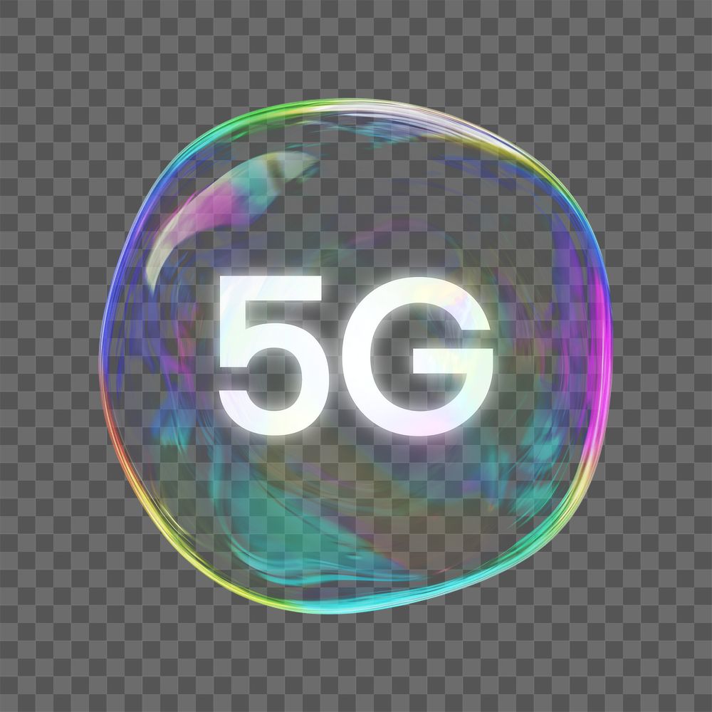 5G icon png bubble, transparent background