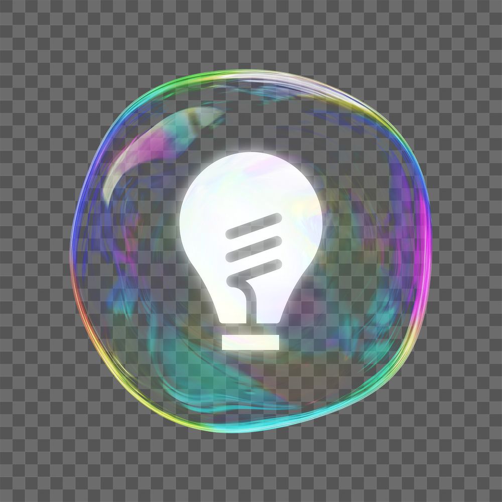 Light bulb bubble png element, transparent background