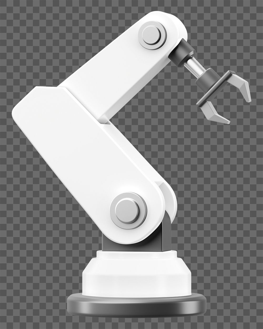 PNG 3D white factory robot, element illustration, transparent background