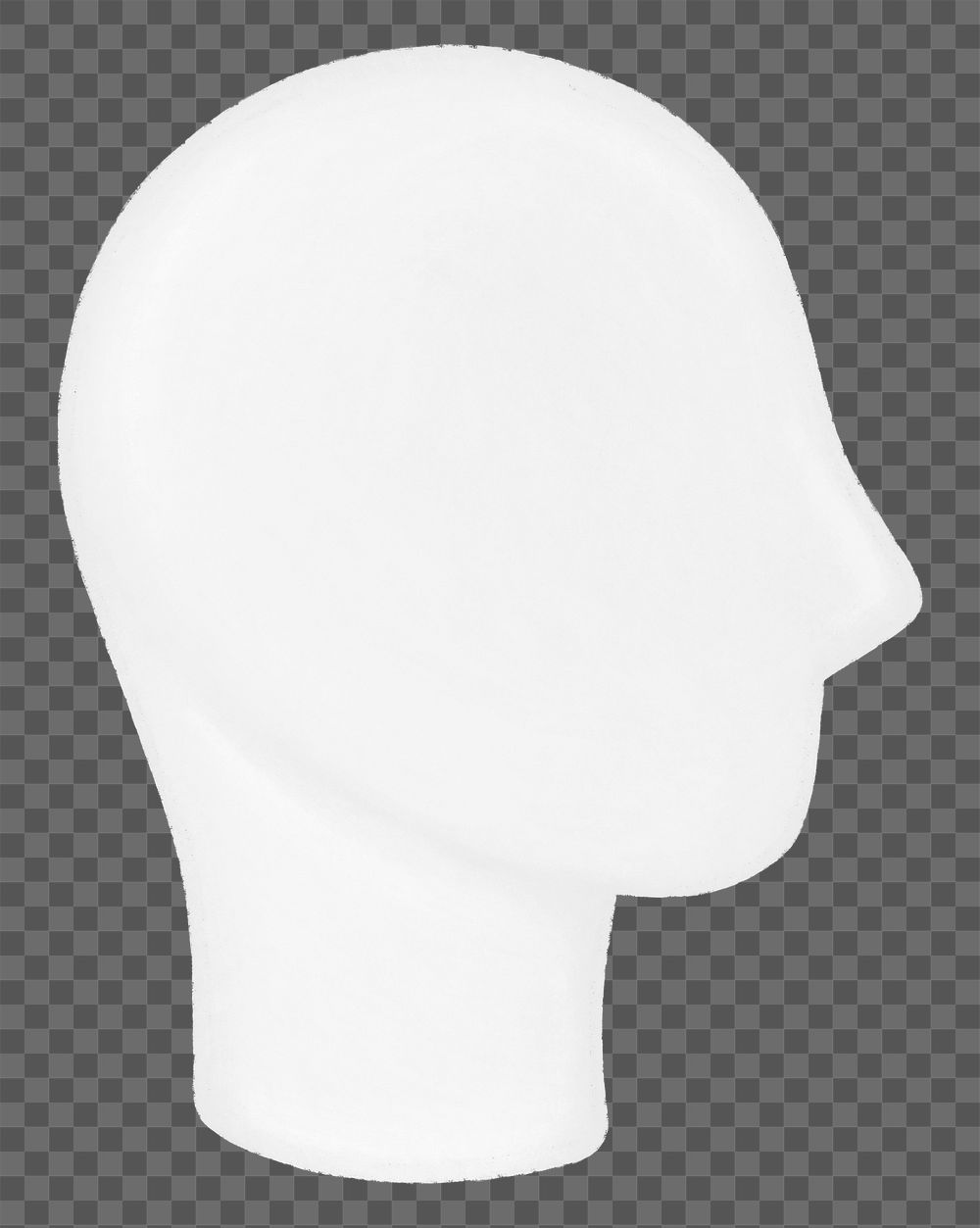 White mannequin head png, transparent background