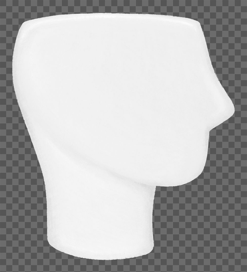 White mannequin head png, transparent background