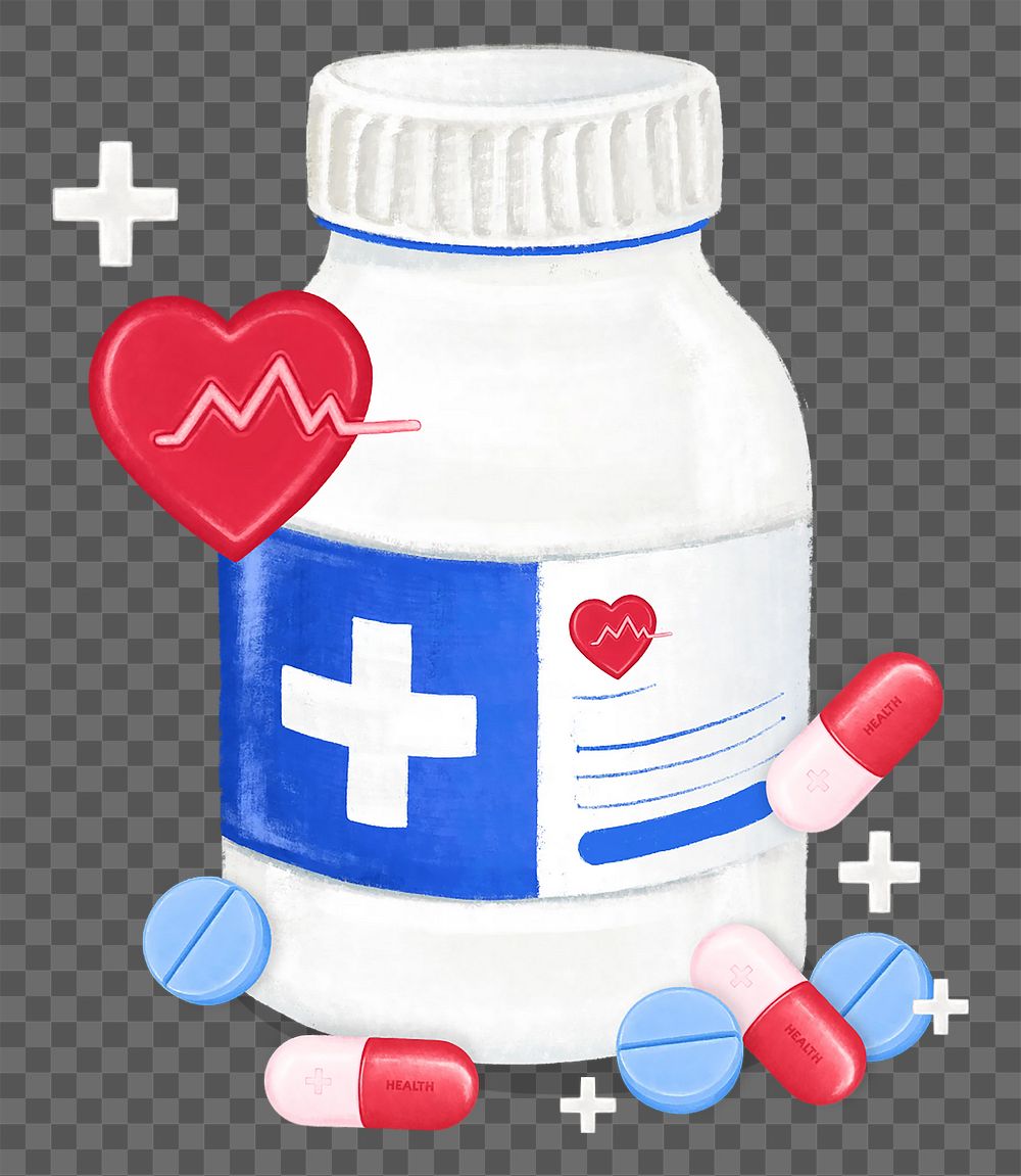 Medicine bottle png, transparent background