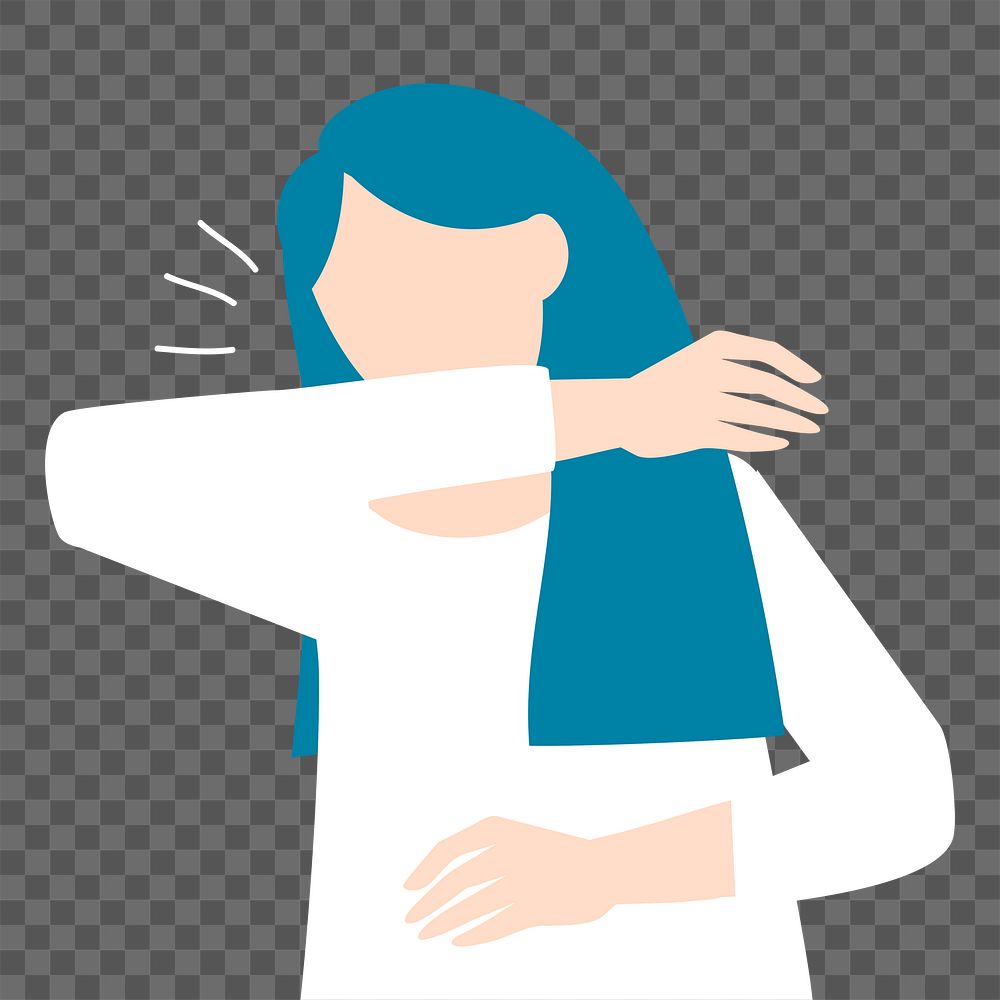 Woman coughing png illustration, transparent background