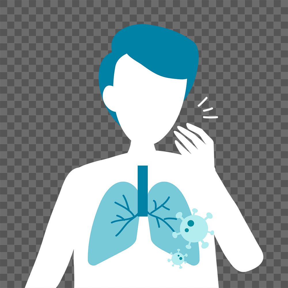 Lung damage covid-19 png, transparent background
