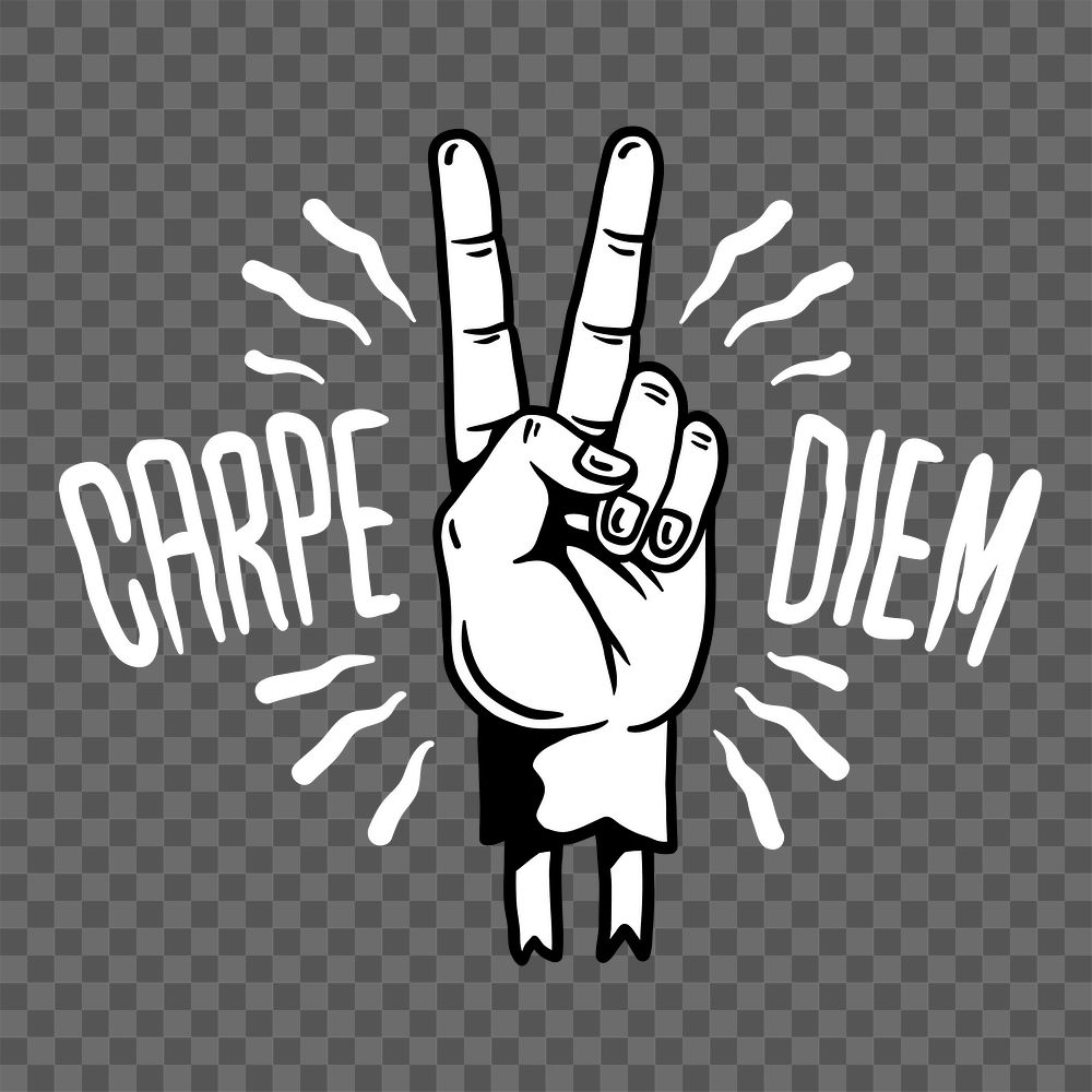 Png carpe diem design illustration, transparent background