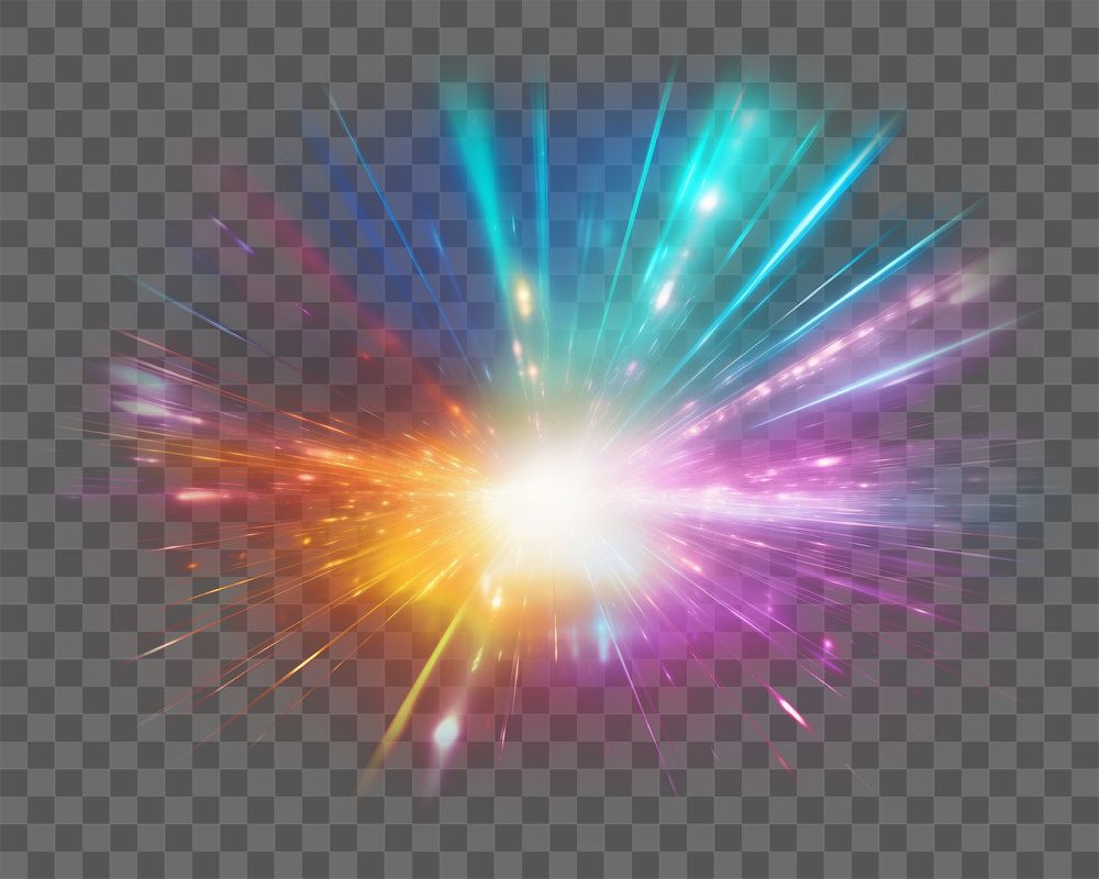 PNG Rainbow streaks light flare illuminated