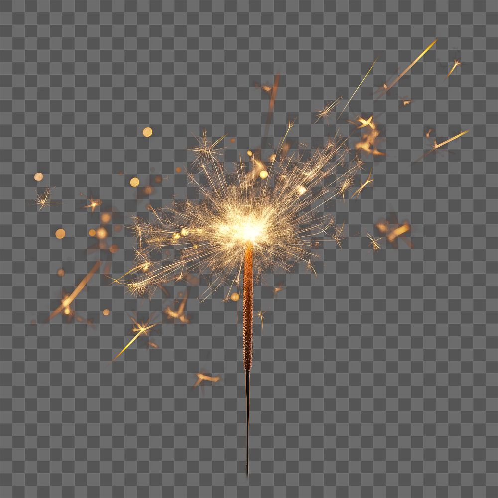 PNG Burning sparkler fireworks outdoors sparks