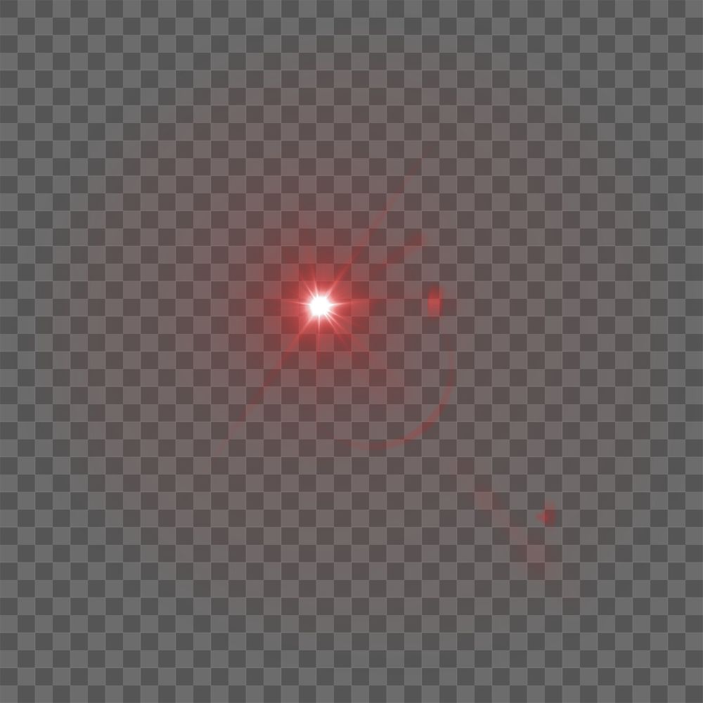 Sunburst png red light effect sticker, transparent background