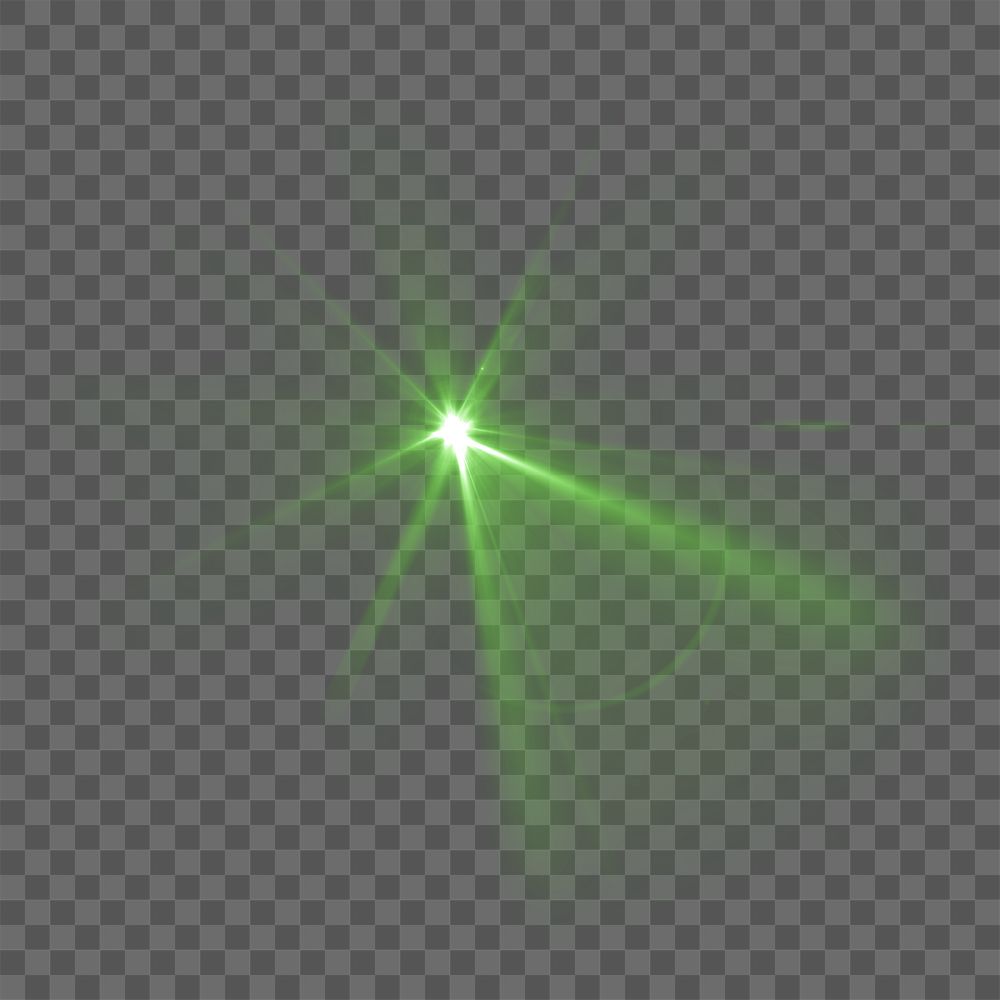 Sunburst png green light effect sticker, transparent background