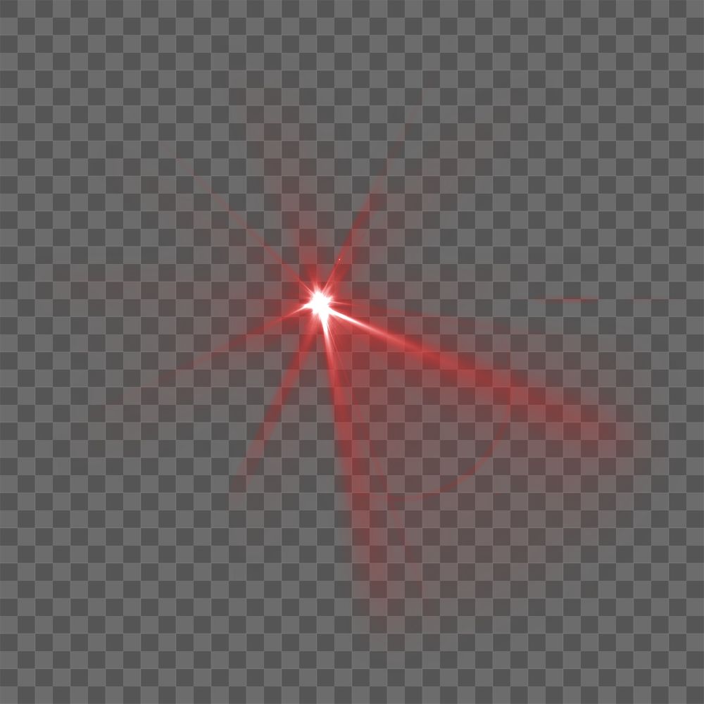 Sunburst png red light effect sticker, transparent background