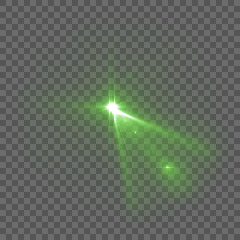 Sunburst png green light effect sticker, transparent background