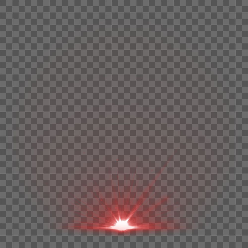 Sunburst png red light effect sticker, transparent background