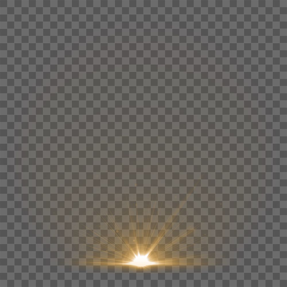 Sunburst png yellow light effect sticker, transparent background