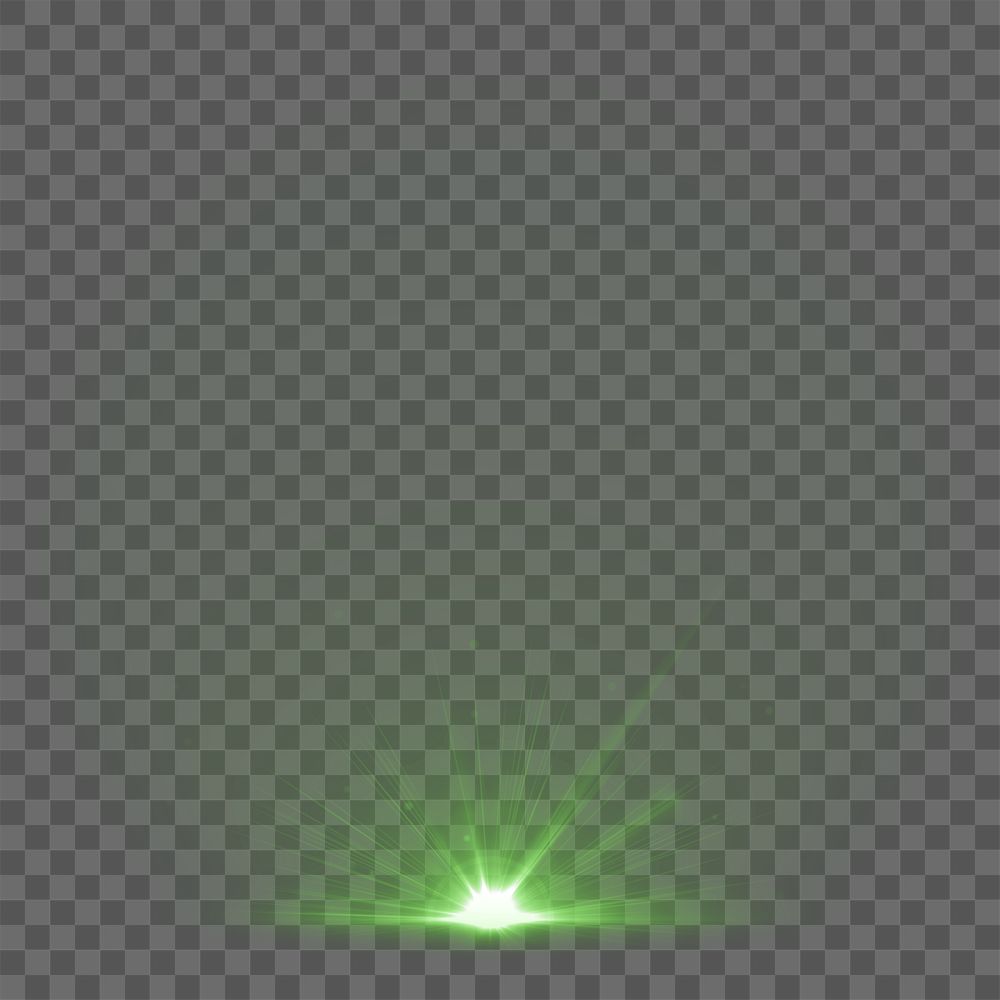 Sunburst png green light effect sticker, transparent background