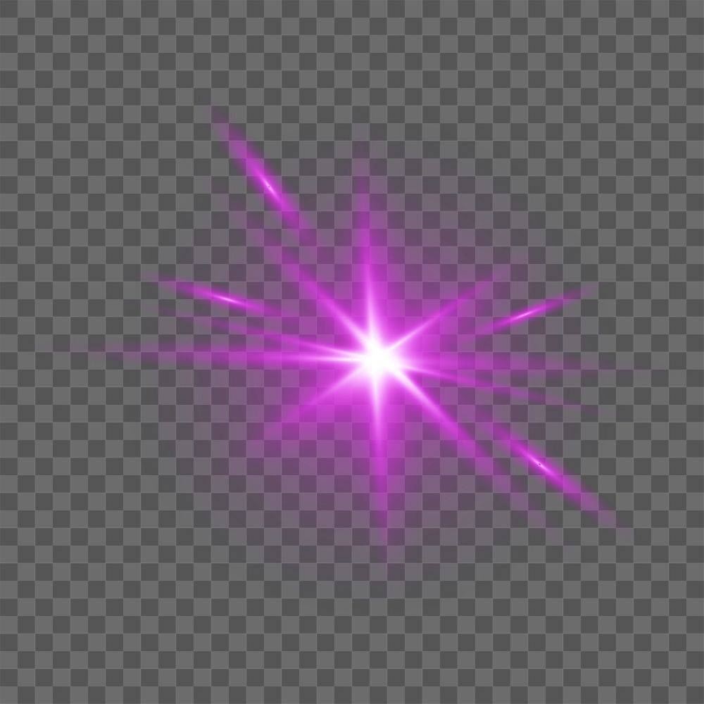 Sunburst png pink light effect sticker, transparent background