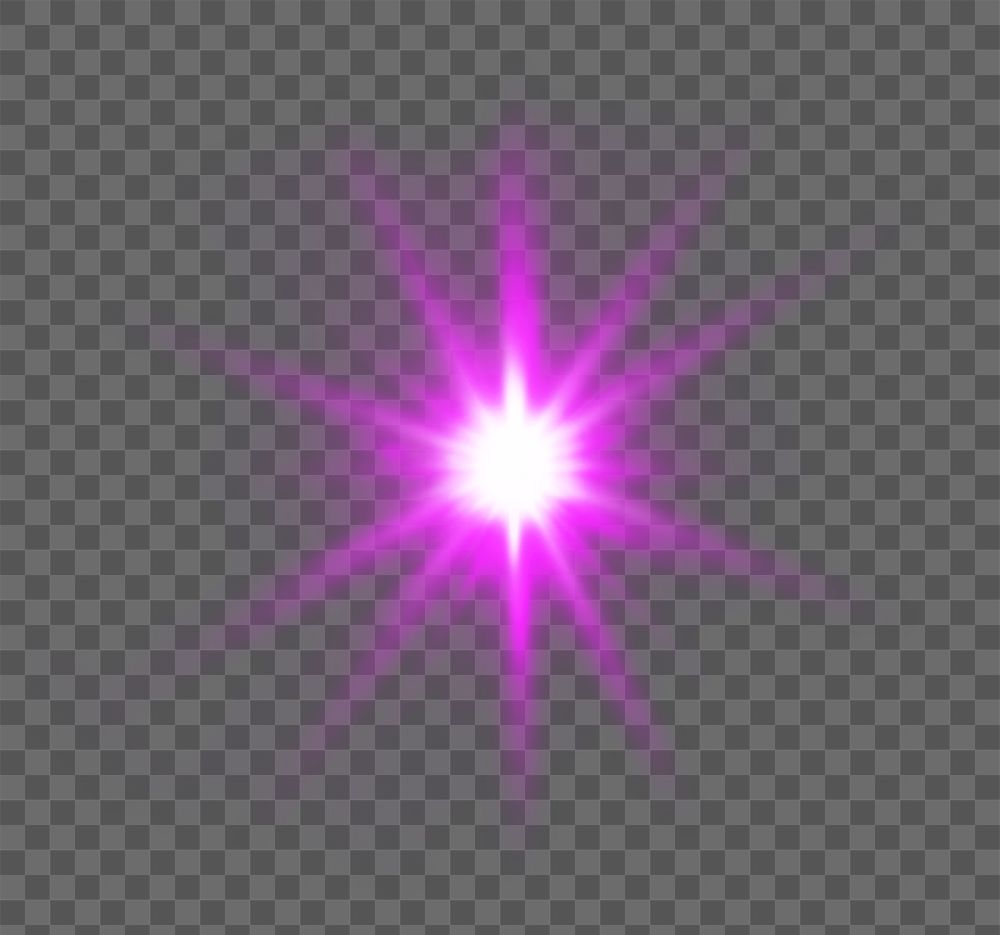 Sunburst png pink light effect sticker, transparent background