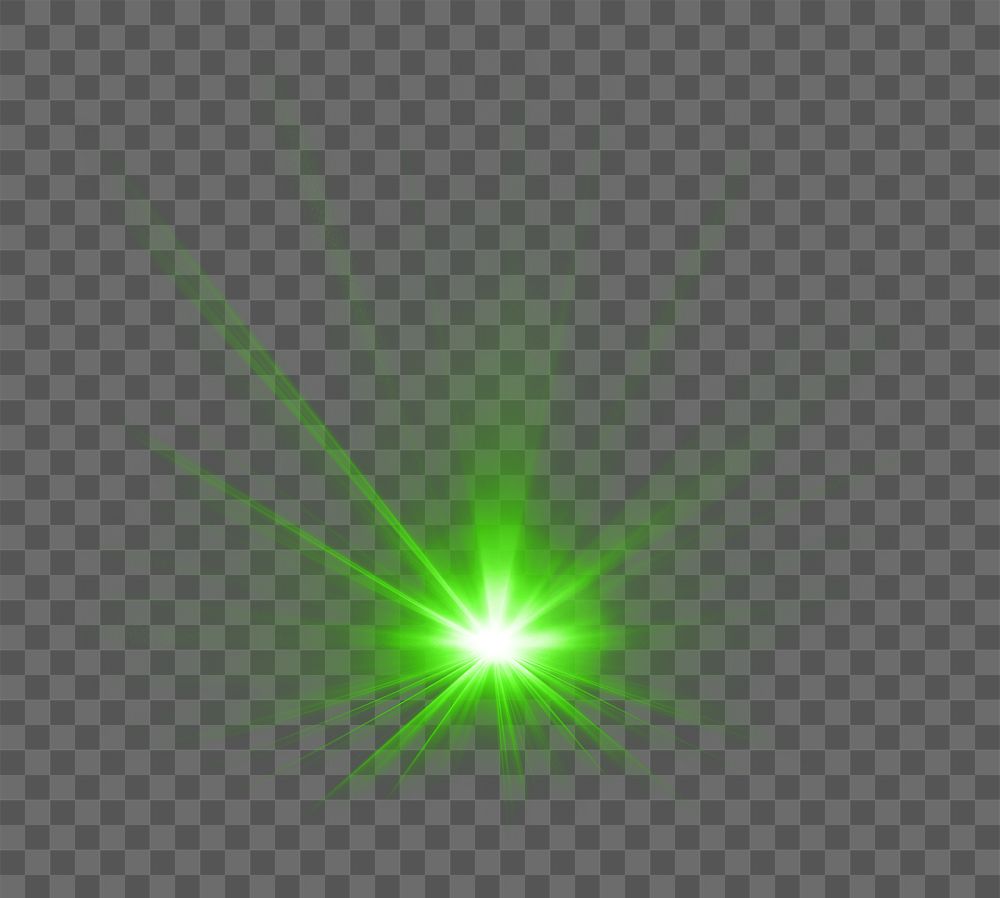 Sunburst png green light effect sticker, transparent background