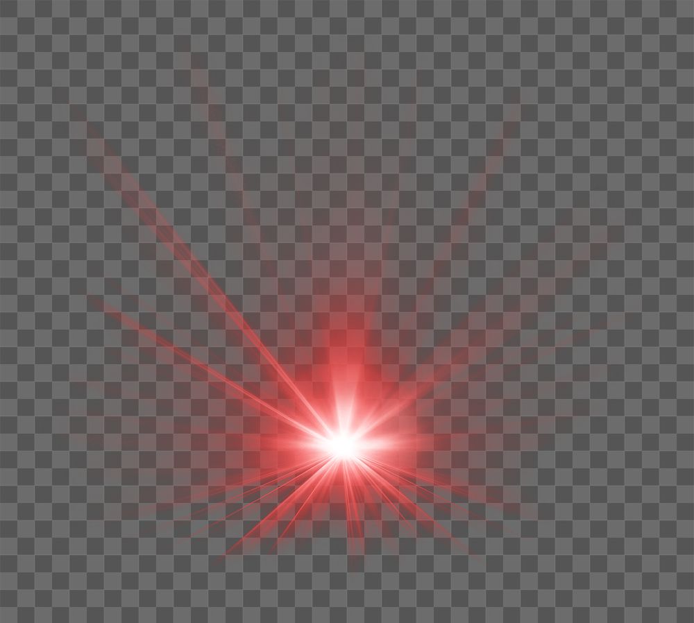 Sunburst png red light effect sticker, transparent background