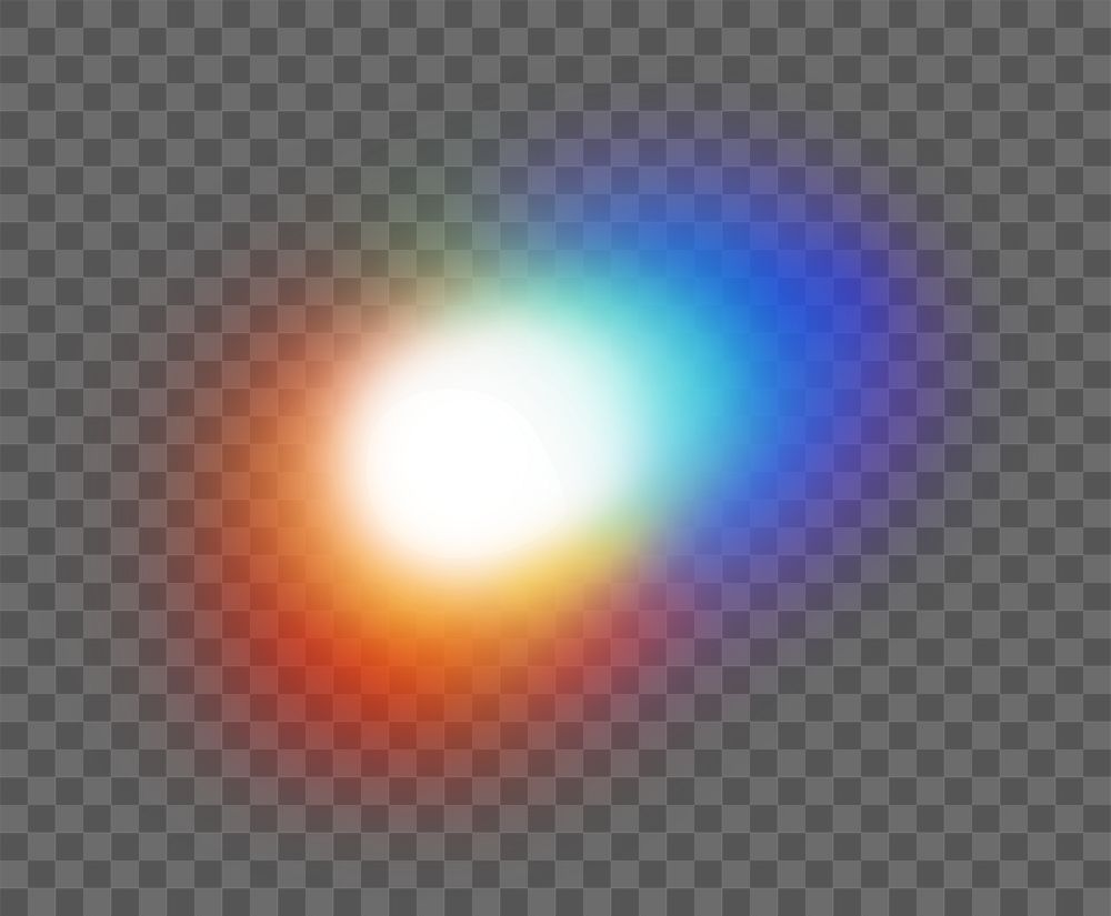 Rainbow png lens flare light effect sticker, transparent background