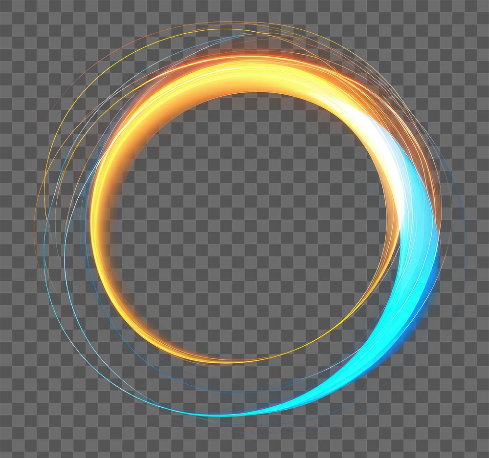 PNG Circle abstract shape technology yellow light. AI generated Image by rawpixel.