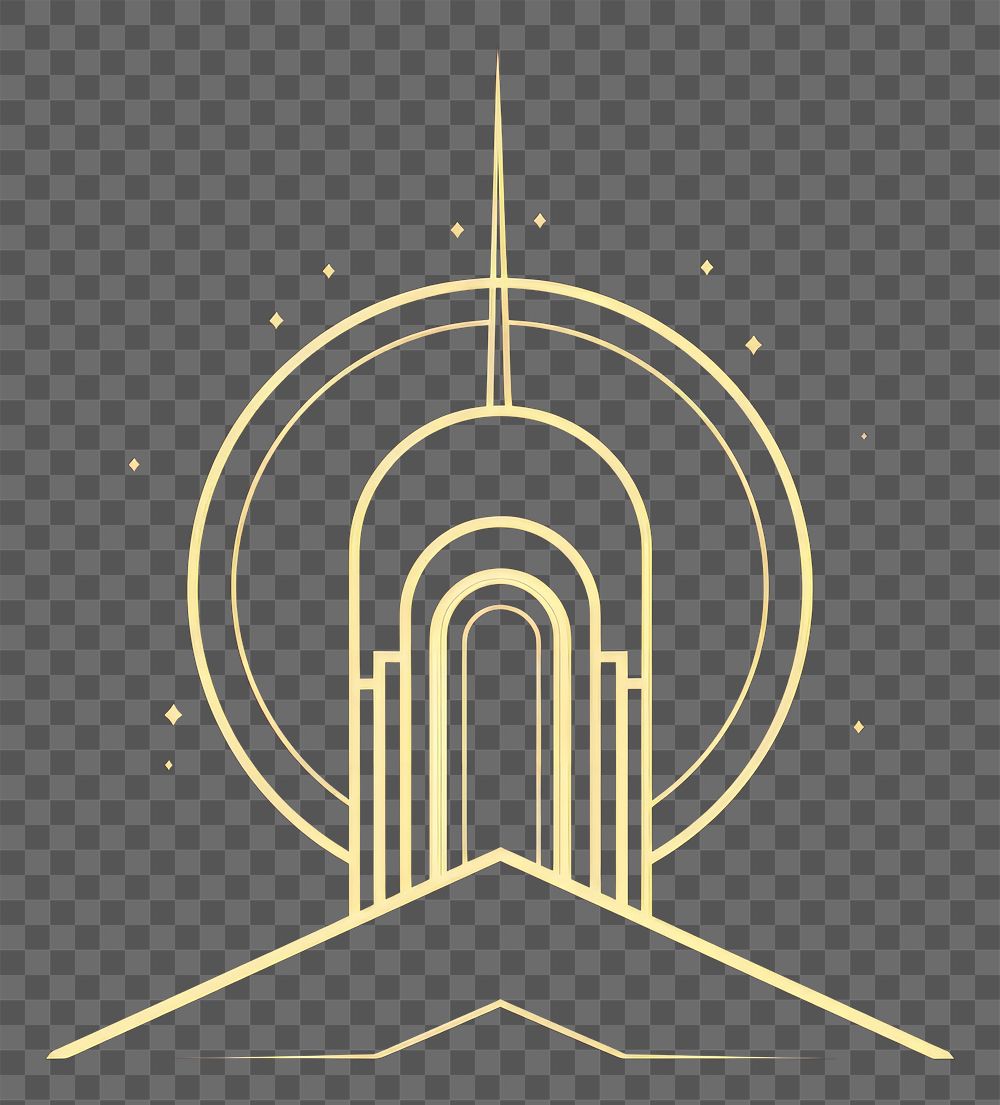 PNG Church line gold logo. AI generated Image by rawpixel.