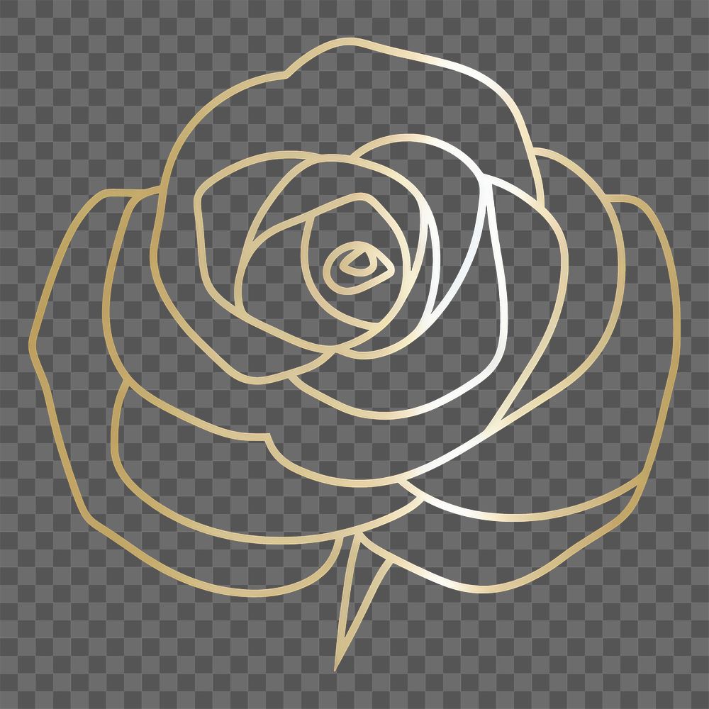 PNG Rose line gold logo. AI generated Image by rawpixel.