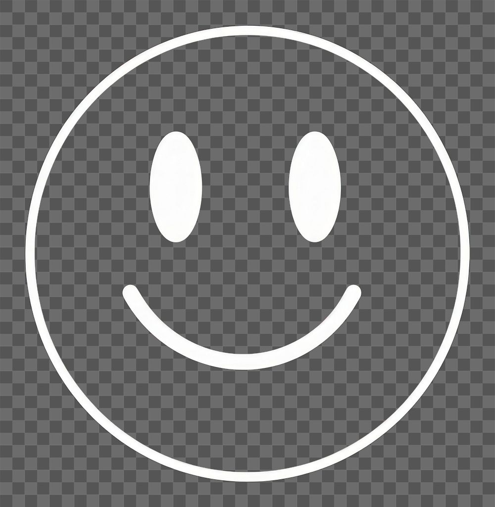 PNG Smily face symbol icon cartoon black white. AI generated Image by rawpixel.