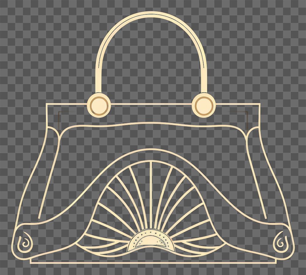 PNG Luxury handbag purse gold line. AI generated Image by rawpixel.