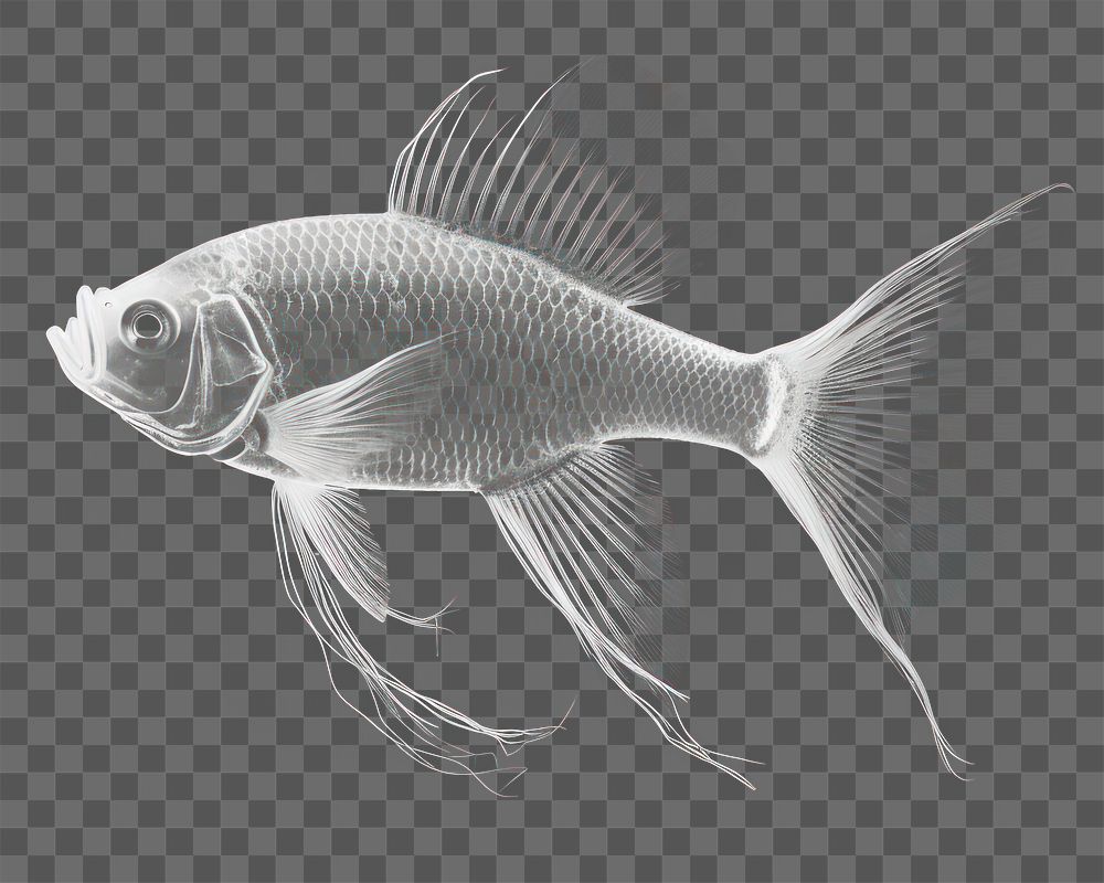 PNG Fish animal underwater monochrome. AI generated Image by rawpixel.