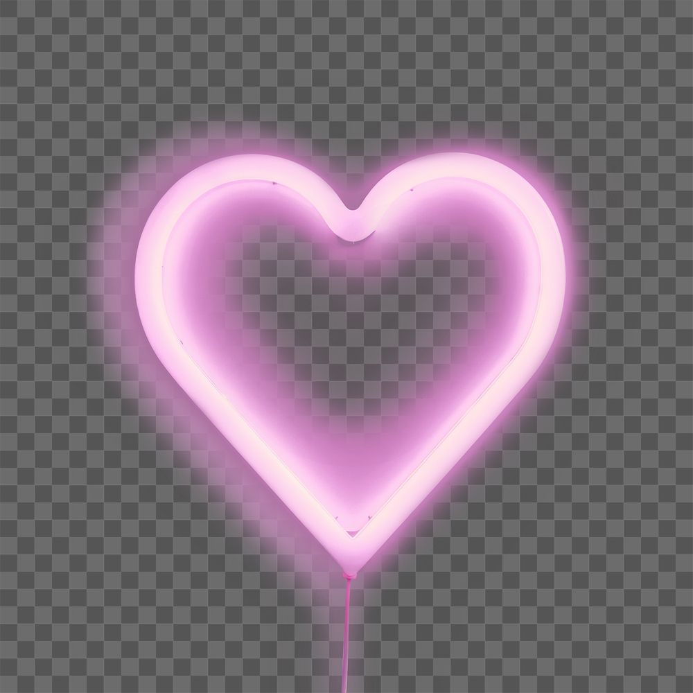 PNG Pastel neon heart light illuminated creativity. AI generated Image by rawpixel.