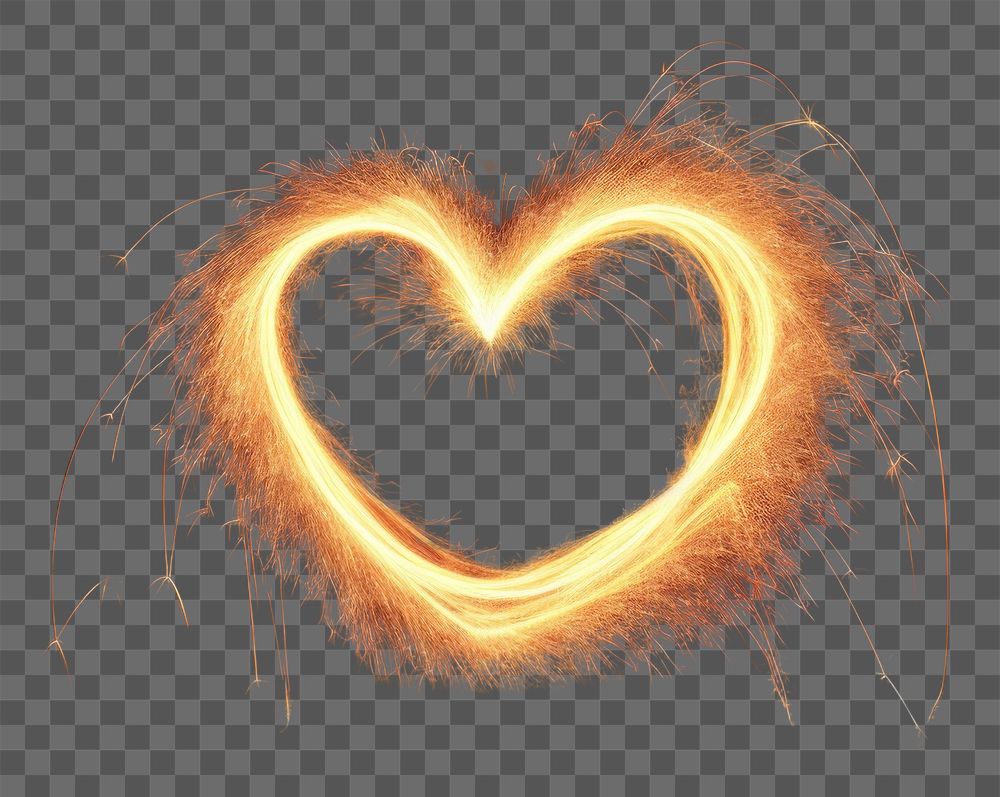 PNG  Heart sparkler sparks light. AI generated Image by rawpixel.