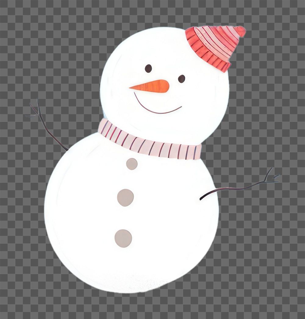 PNG Cute snow illustration outdoors snowman nature.
