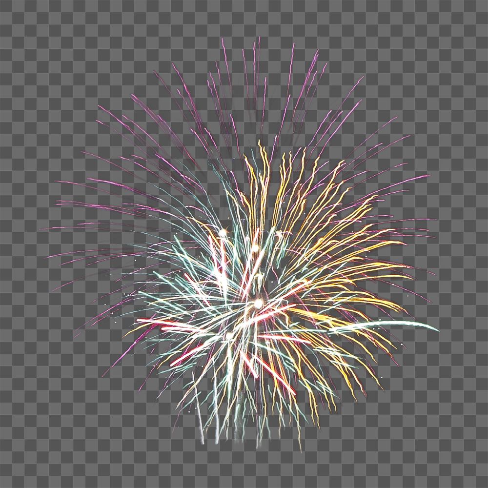 PNG Festive fireworks, collage element, transparent background