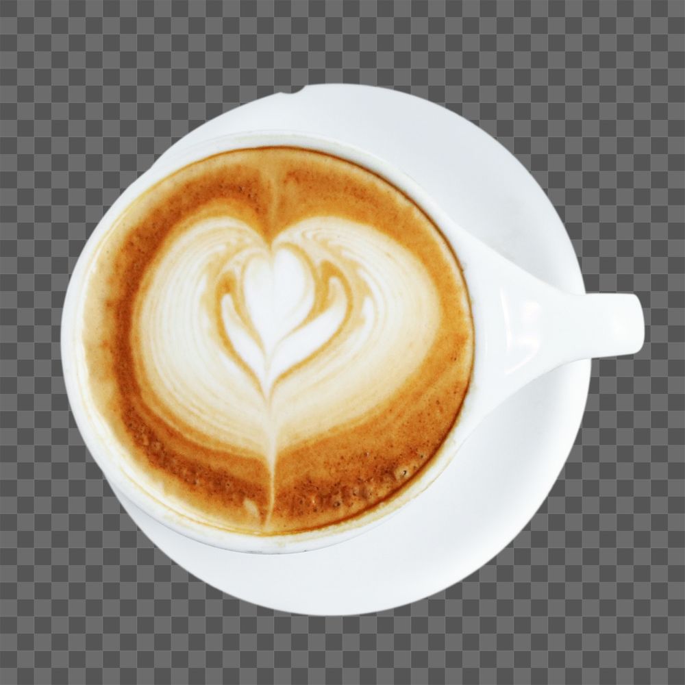 PNG coffee latte, collage element, transparent background