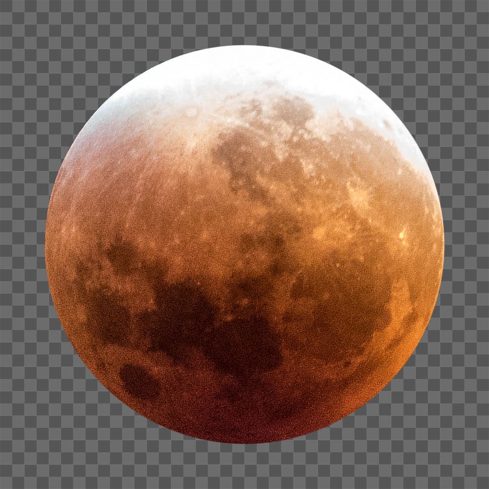 PNG super blood moon, collage element, transparent background