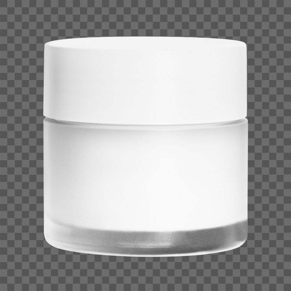 White cosmetic jar png sticker, transparent background