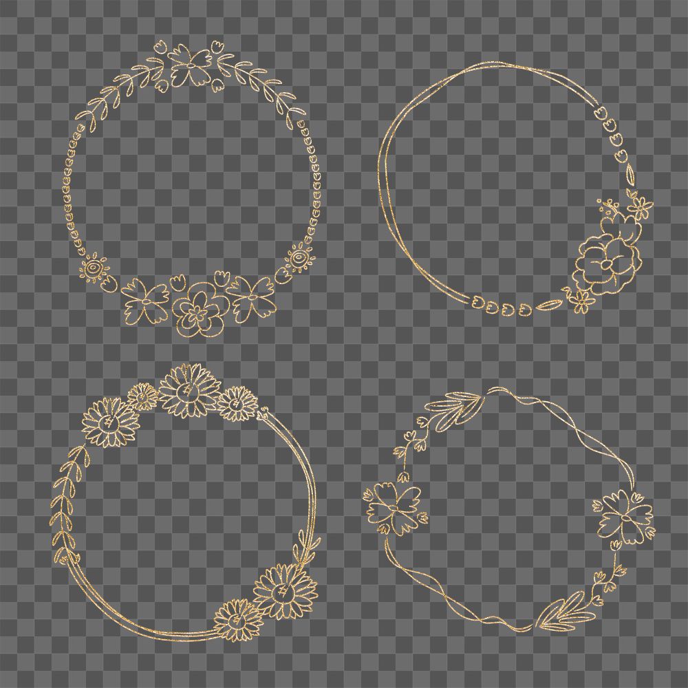 Png floral wreath frame set | Premium PNG - rawpixel