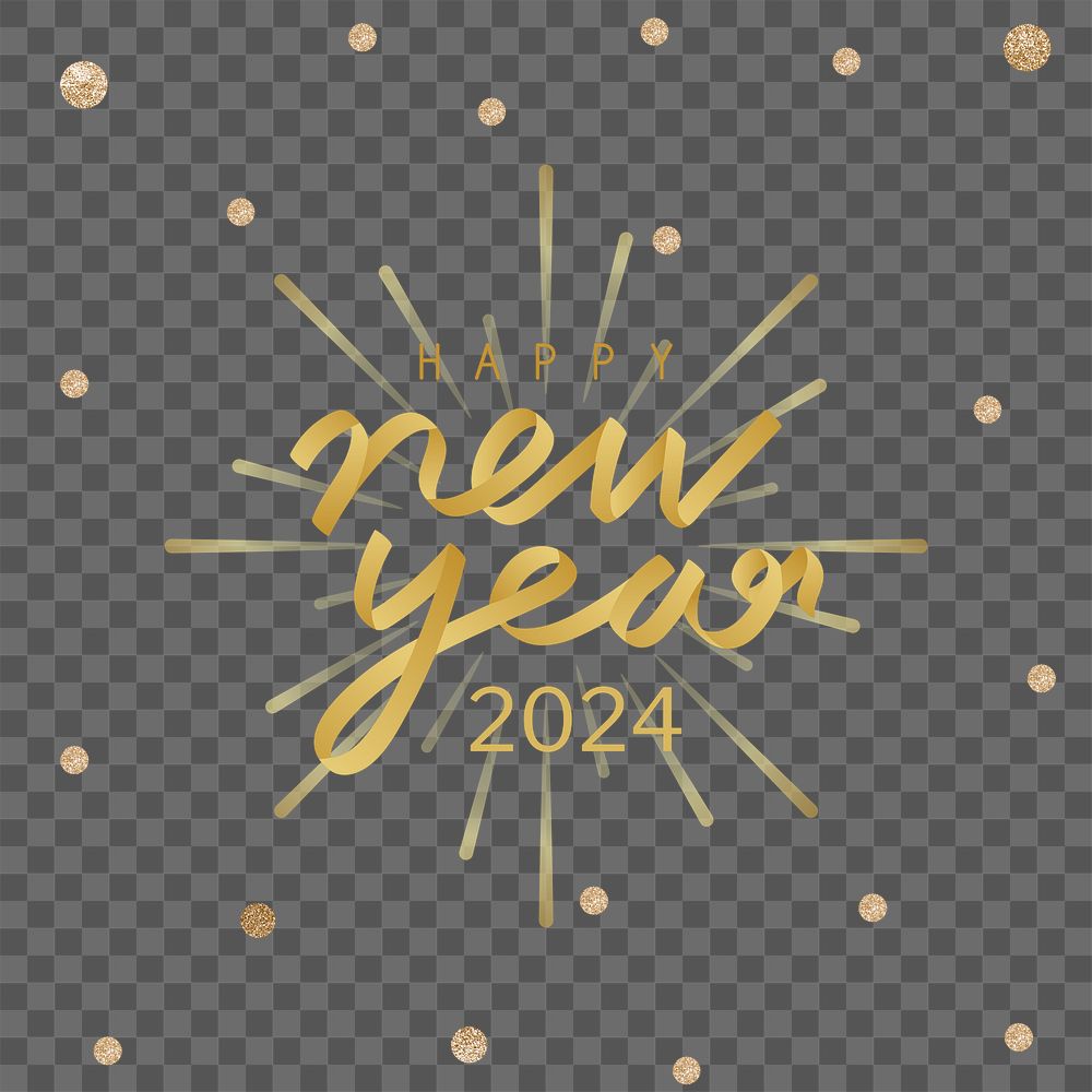 Gold 2024 png, happy new Free PNG rawpixel