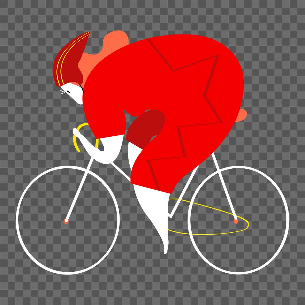 Marathon cyclist png sticker, Olympic sport doodle on transparent background