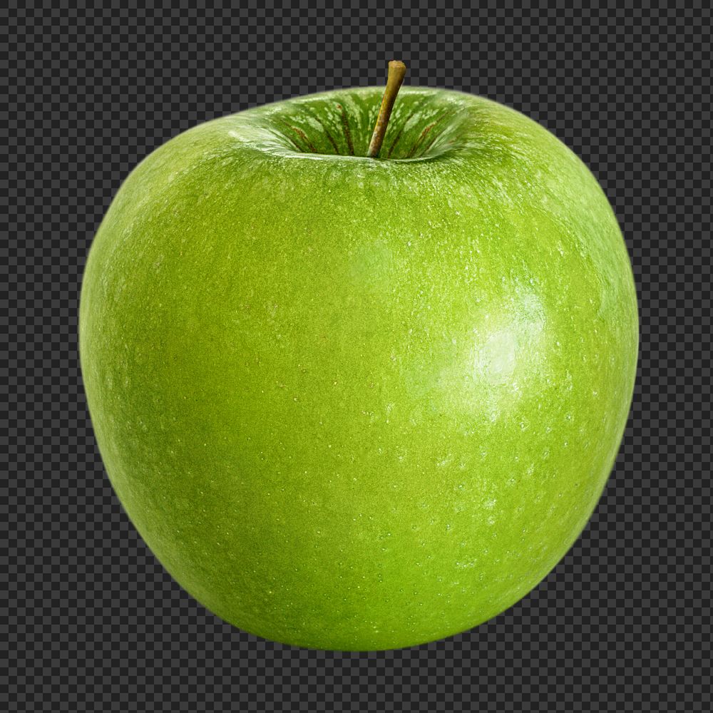 Green apple png fruit sticker, granny smith on transparent background