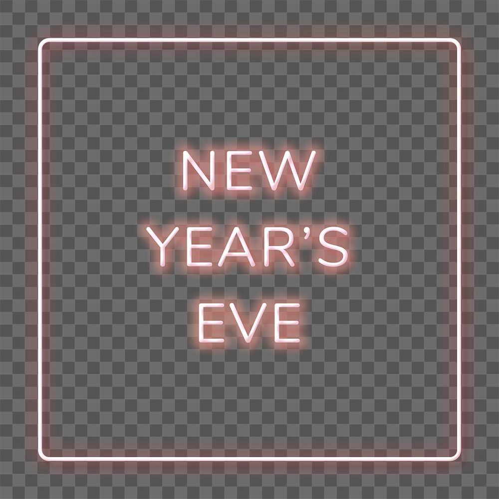 Pink neon word NEW YEAR"S EVE typography design element
