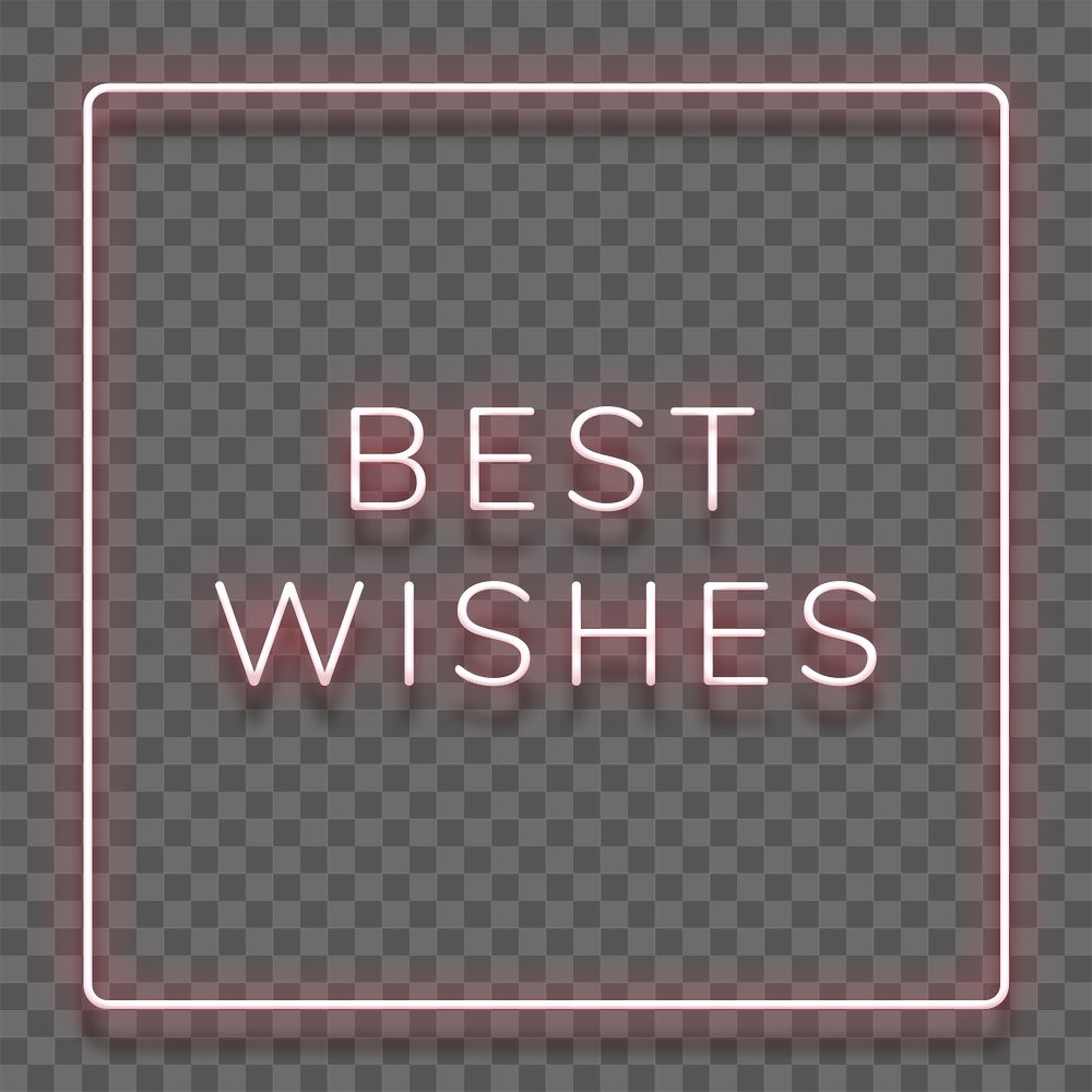 Best wishes neon red text in frame design element