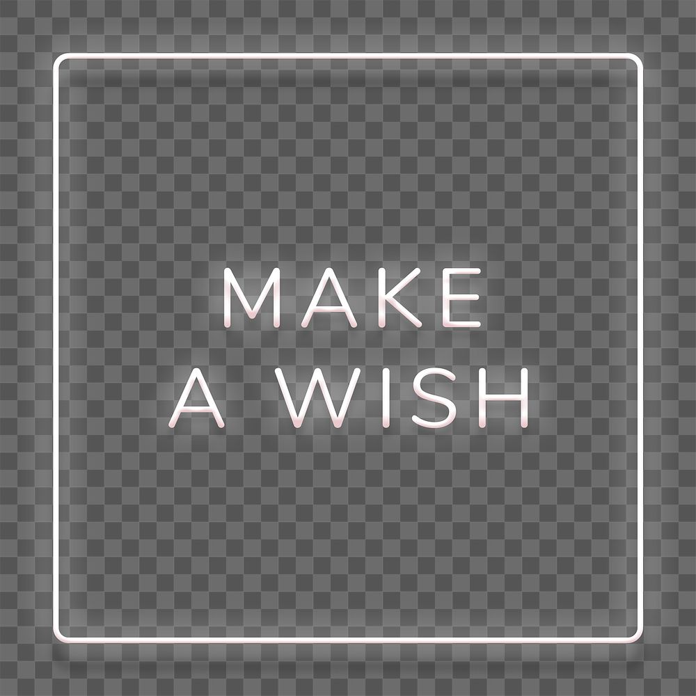 Make a wish neon w text in frame design element